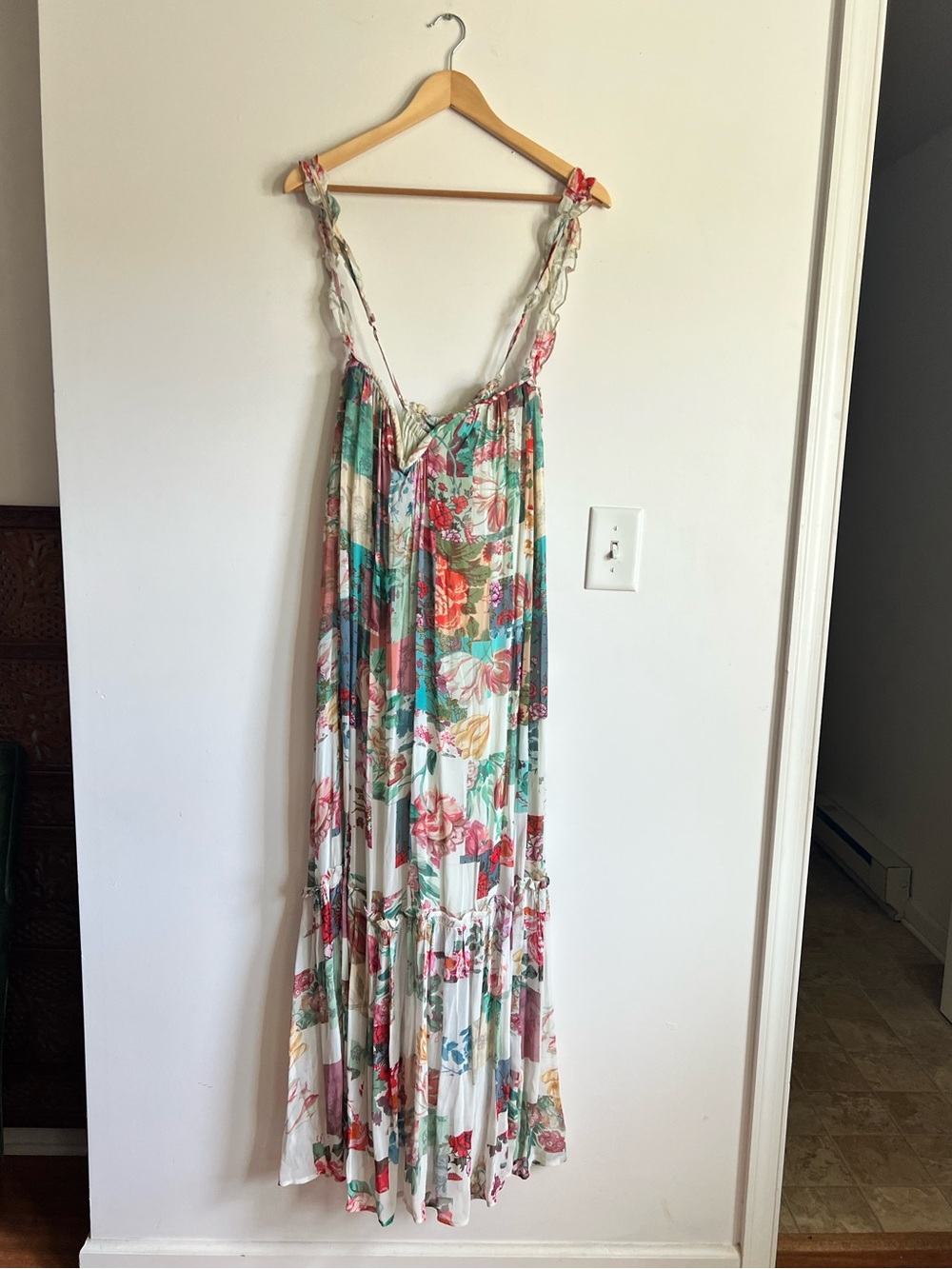 New with Tags Anthropologie Floral Patchwork Maxi Dress 1x - Picture 2 of 7